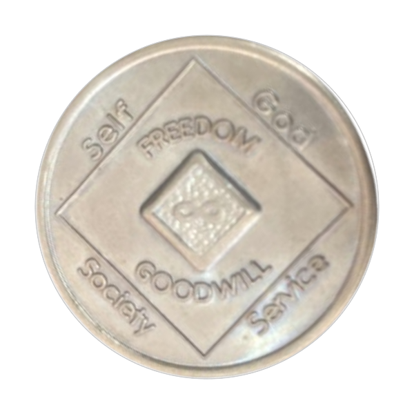 Medalla de eternidad en inglés metálico color plata