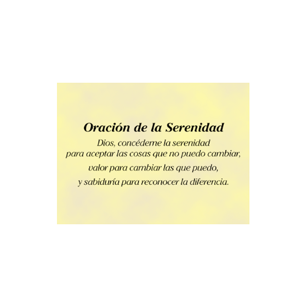 Cartel «Oración de la Serenidad»