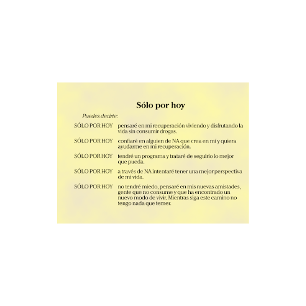 Cartel «Solo por hoy»