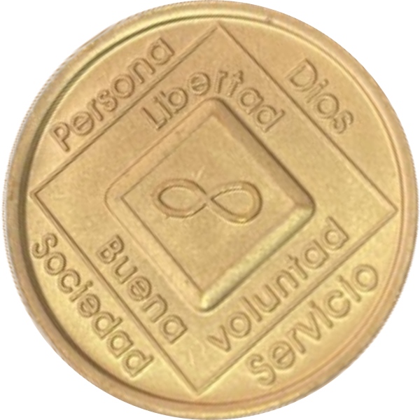 Medalla de eternidad en español metálico color bronce